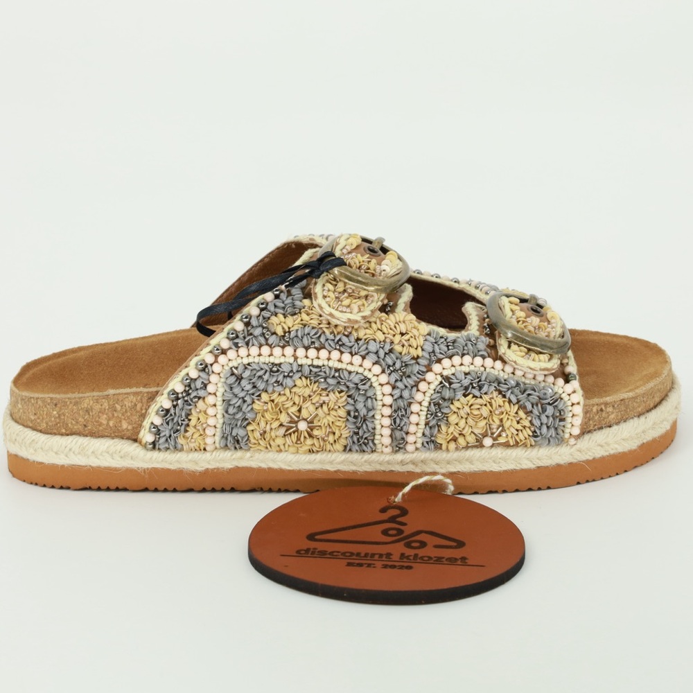 House of Harlow 1960 Multicolor Embroidered Sandals